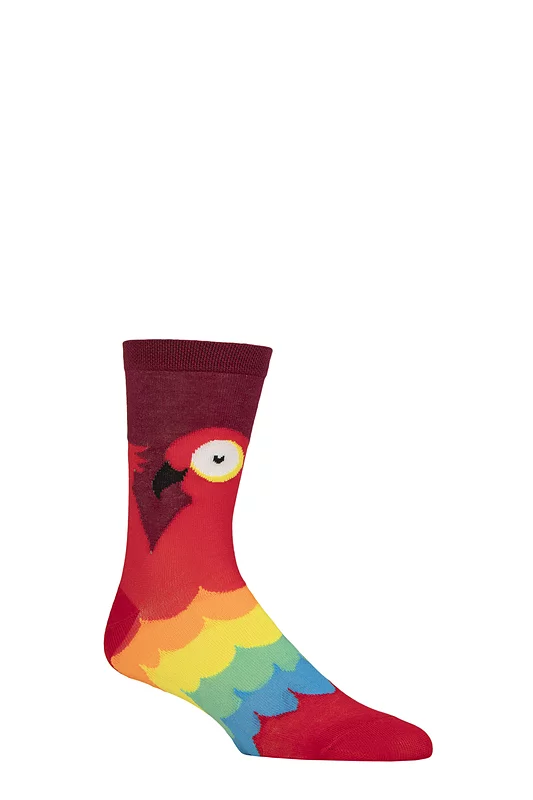 Mens and Women's SOCKSHOP 1 Pair Lazy Panda Bamboo Fun & Novelty Socks Parrot 7-11