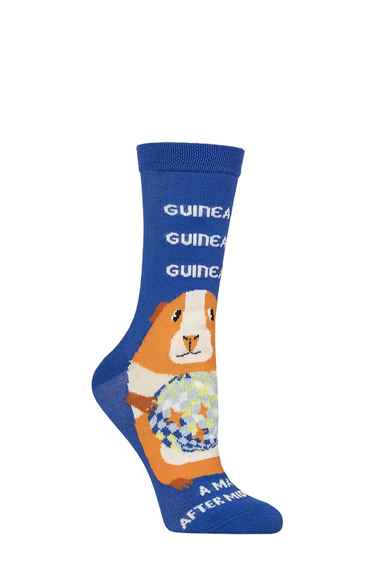 Mens and Women's SOCKSHOP 1 Pair Lazy Panda Bamboo Fun & Novelty Socks Guinea Guinea Guinea 4-8