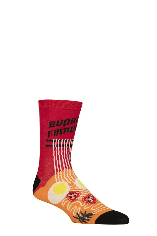 Mens and Women's SOCKSHOP 1 Pair Lazy Panda Bamboo Fun & Novelty Socks Super Ramen 7-11