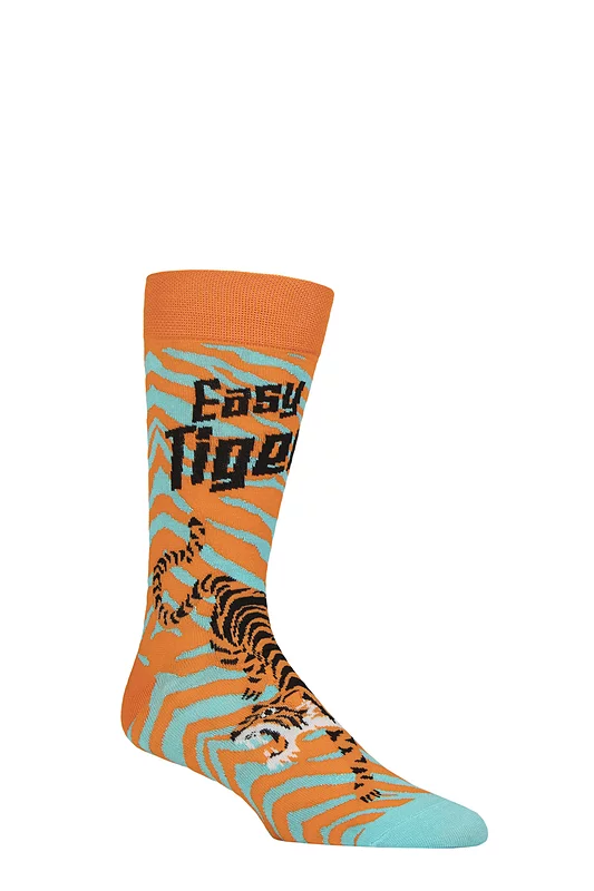 Mens and Women's SOCKSHOP 1 Pair Lazy Panda Bamboo Fun & Novelty Socks Easy Tiger 7-11