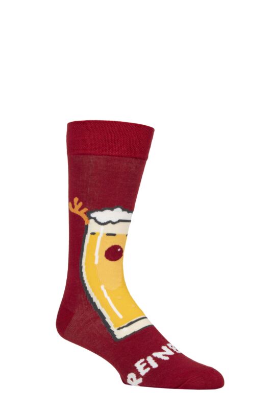 Mens and Women's SOCKSHOP 1 Pair Lazy Panda Bamboo Fun & Novelty Socks Reinbeer 7-11