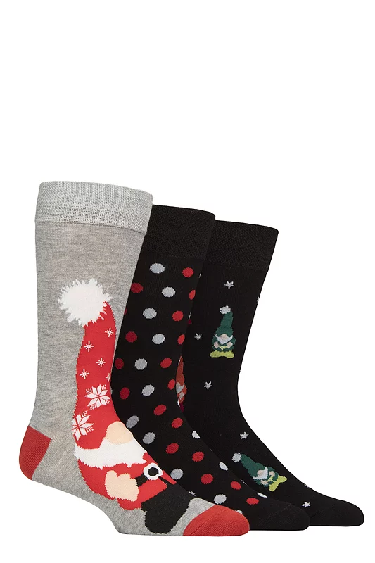 Mens 3 Pair SOCKSHOP Lazy Panda Christmas Bamboo Socks