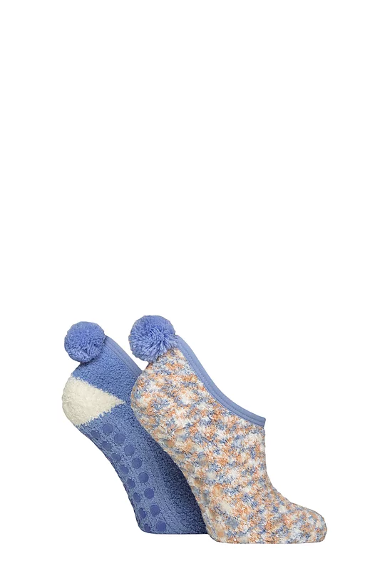 Women's 2 Pair SOCKSHOP Pom Pom Mary Jane Socks Crisp Winter 4-8