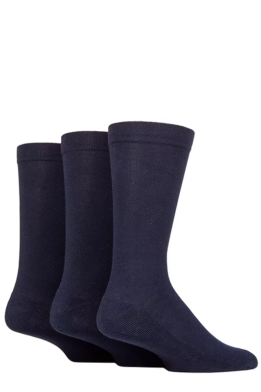 Mens 3 Pair SOCKSHOP Half Cushion Gentle Bamboo Socks