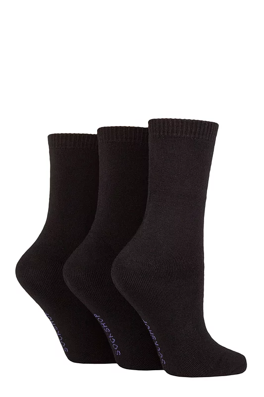 Women's 3 Pair SOCKSHOP Cushioned Bamboo Boot Socks