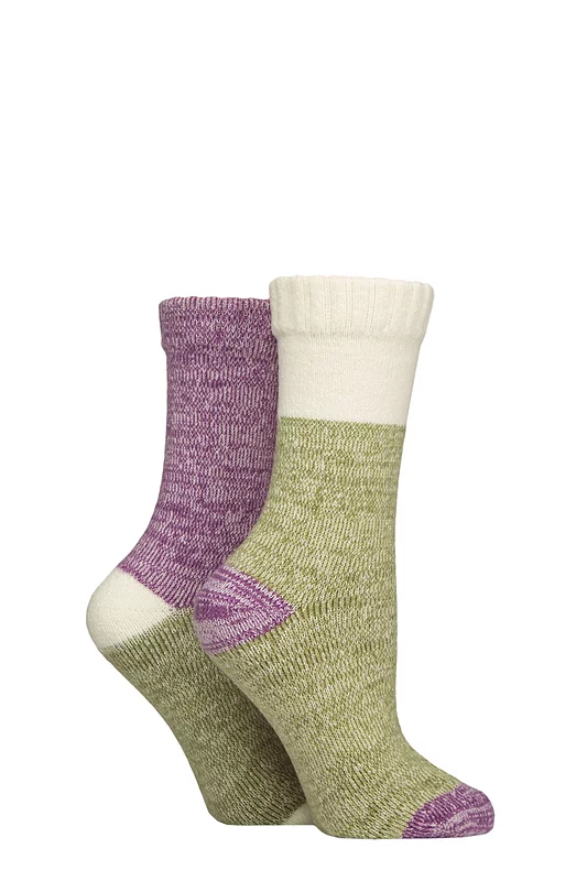 Women's 2 Pair SOCKSHOP Velvet Soft Boot Socks Wild Terrain 4-8