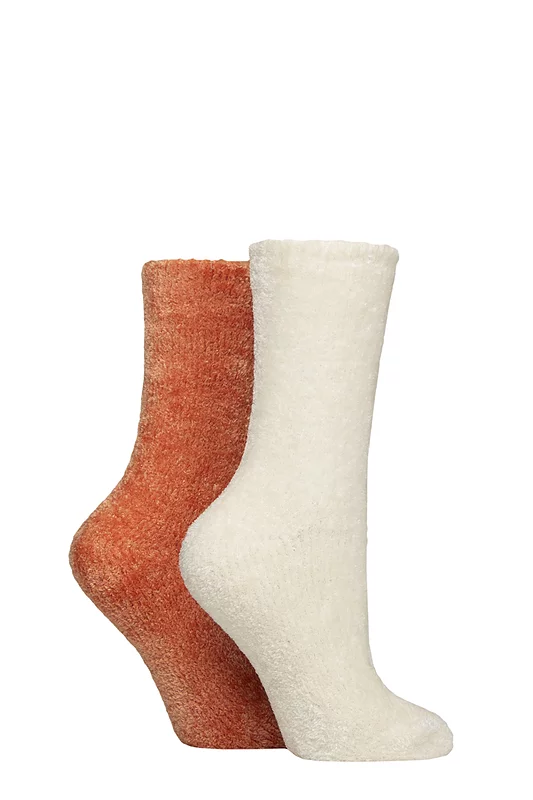 Women's 2 Pair SOCKSHOP Chenille Boot Socks Honey Glaze 4-8