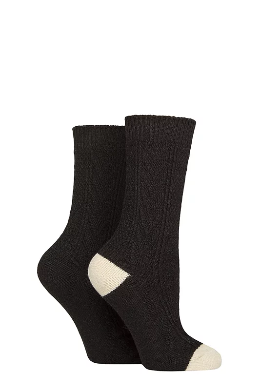 Women's 2 Pair SOCKSHOP Wool Mix Boot Socks