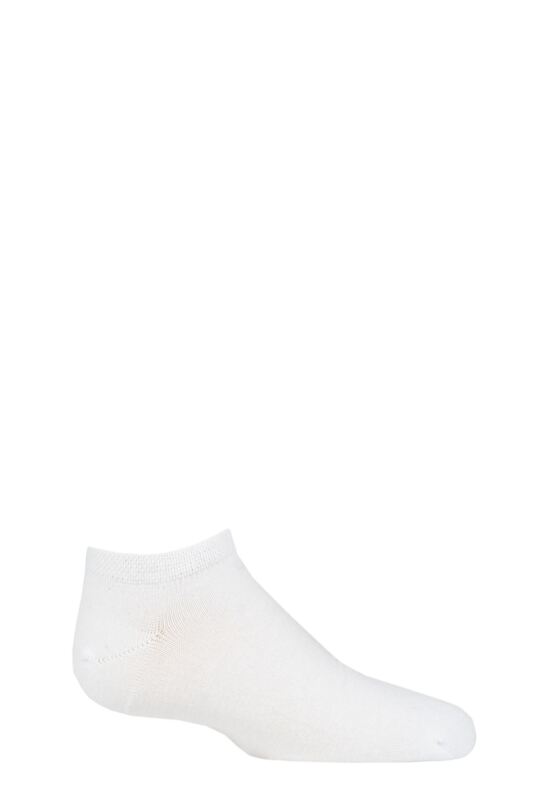 Boys and Girls 1 Pair SOCKSHOP Plain Bamboo Trainer Socks with Smooth Toe Seams White 6-8.5 Kids (1-3 Years)