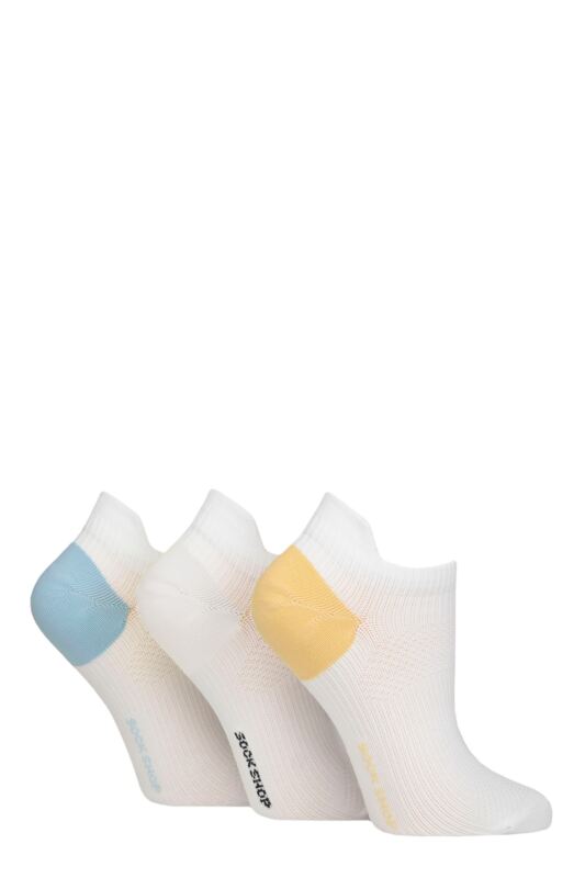 Women's 3 Pair SOCKSHOP Poly Sports No Show Socks