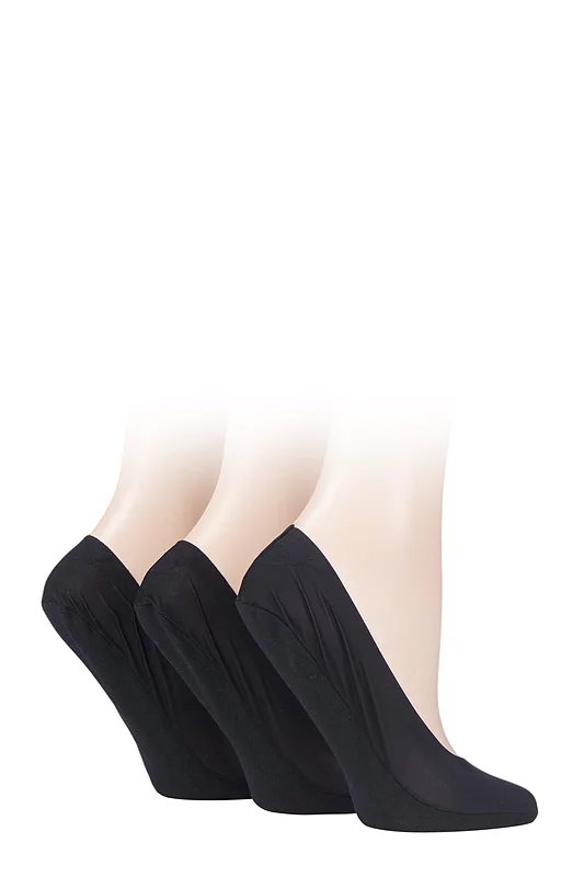 Women's 3 Pair SOCKSHOP Smooth Nylon Shoe Liners