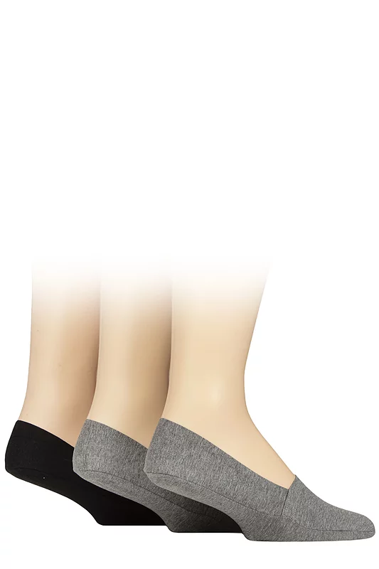 Mens 3 Pair SOCKSHOP Cotton Jersey Shoe Liners