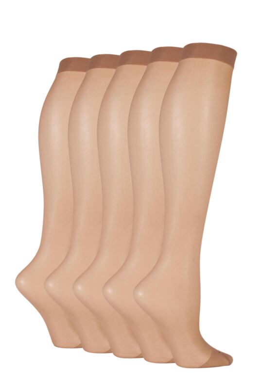 Women's 5 Pair SOCKSHOP 15 Denier Knee Highs