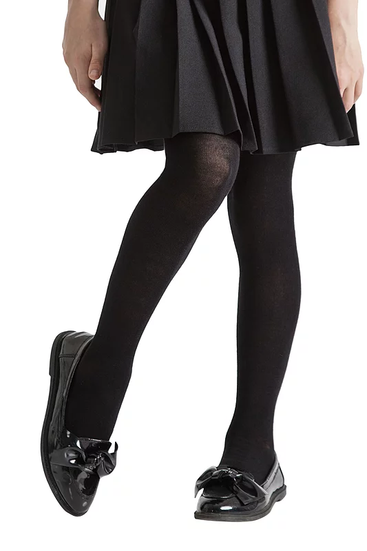 Girls 1 Pair SockShop Plain Bamboo Tights Black 7 to 8 years