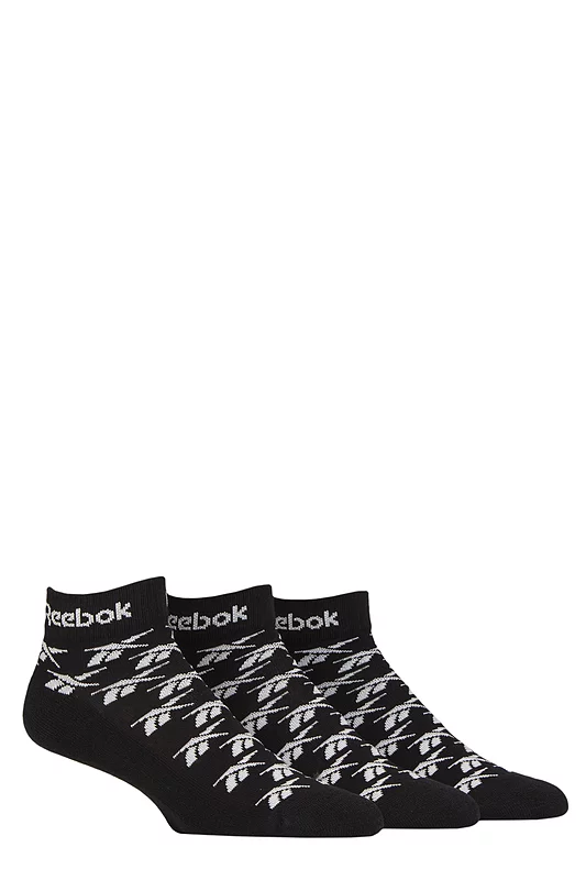 Mens and Women's 3 Pair Reebok Essentials Cotton Ankle Socks