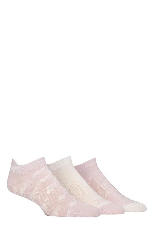 Mens and Women's 3 Pair Reebok Essentials Cotton Trainer Socks with Arch Support Sand / White / Sand 2.5-3.5 UK