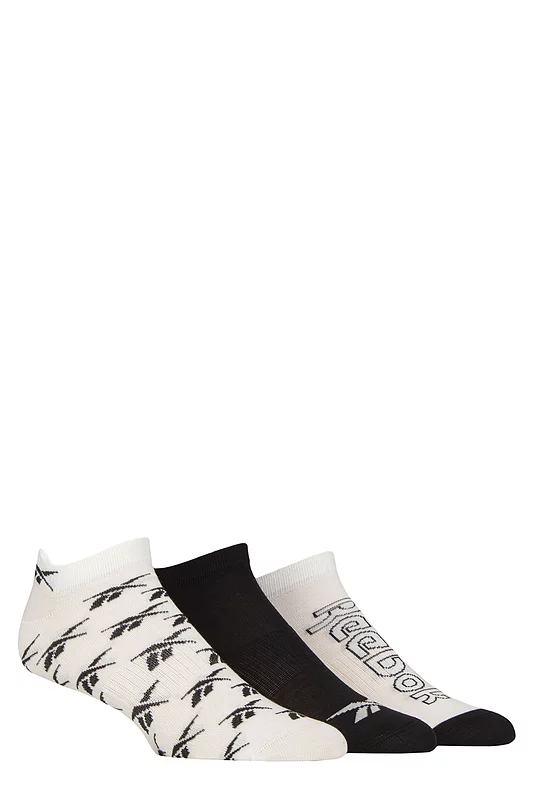 Mens and Women's 3 Pair Reebok Essentials Cotton Trainer Socks with Arch Support