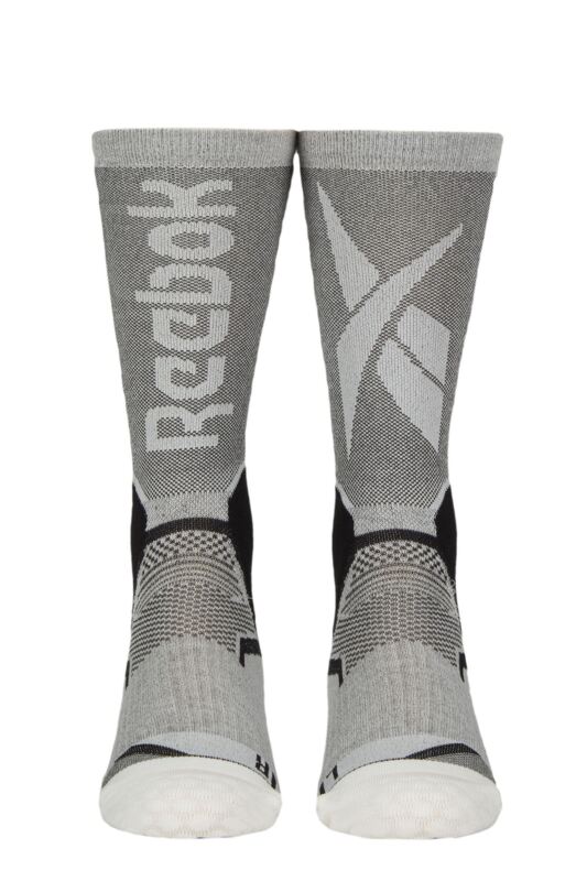 Mens and Women's 1 Pair Reebok Technical Recycled Crew Technical Fitness Socks White 2.5-3.5 UK