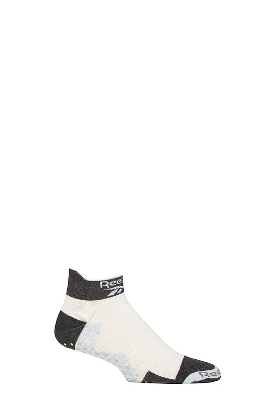 Mens and Women's 1 Pair Reebok Technical Cotton Ankle Technical Yoga Socks White / Black 4.5-6 UK