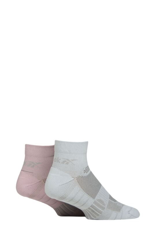 Mens and Women's 2 Pair Reebok Technical Recycled Ankle Technical Cycling Socks Light Blue / Sand 8.5-10 UK