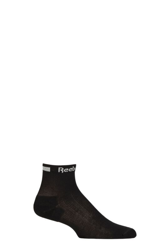 Mens and Women's 1 Pair Reebok Technical Recycled Ankle Technical Running/Cycling Socks Black 2.5-3.5 UK