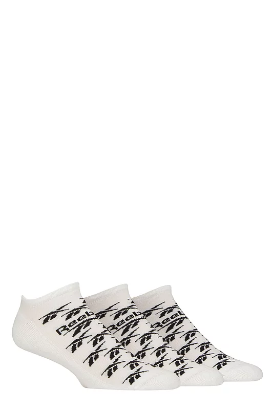 Mens and Women's 3 Pair Reebok Essentials Cotton Trainer Socks White 4.5-6 UK