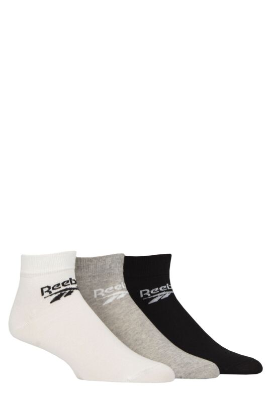 Mens and Women's 3 Pair Reebok Core Cotton Ankle Socks