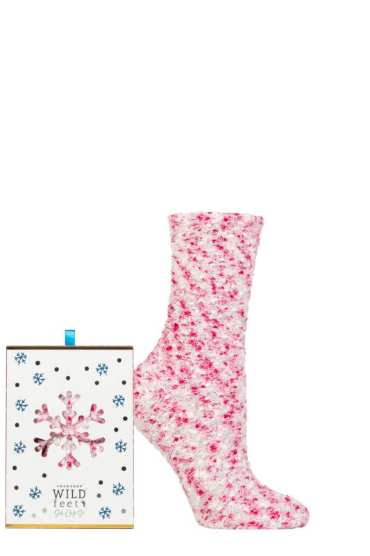 Women's 1 Pair SOCKSHOP Wildfeet Christmas Gift Boxed Popcorn Bed Socks