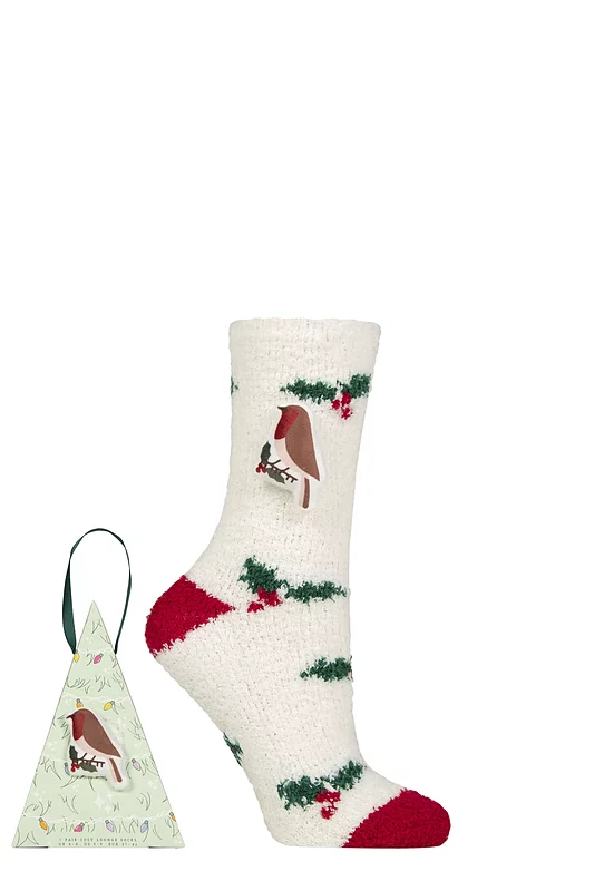 Women's 1 Pair SOCKSHOP Wildfeet Gift Boxed Novelty Fluffy Lounge Socks