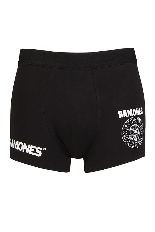 SOCKSHOP Music Collection 1 Pack Ramones Boxer Shorts Black Medium