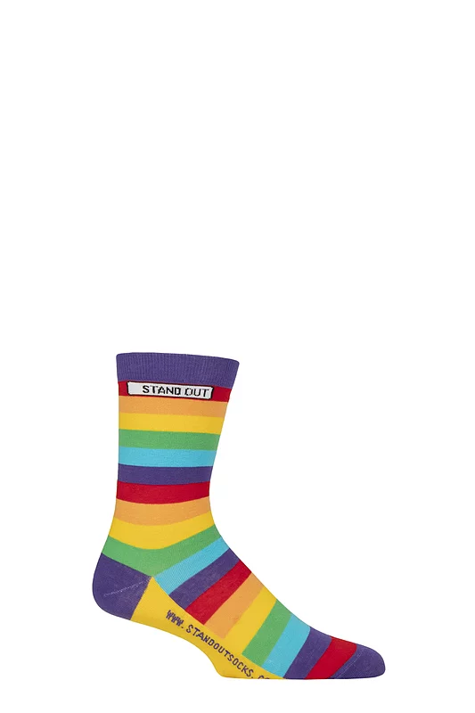 Stand Out Socks 1 Pair Rainbow Pride Cotton Socks Rainbow 3-7