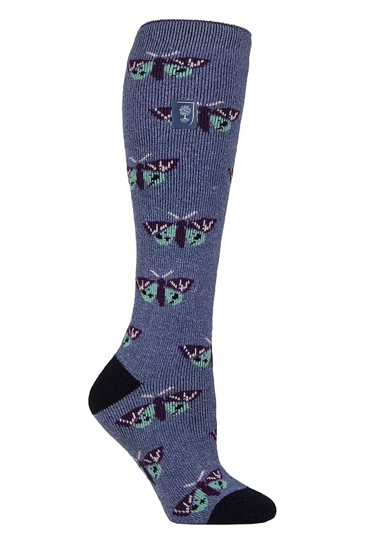 Women's 1 Pair SOCKSHOP Heat Holders 1.6 TOG Lite RHS The Royal Horticultural Society Thermal Wellington Boot Socks