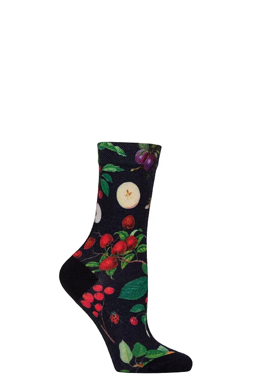 Women's 1 Pair SOCKSHOP RHS Royal Horticultural Society Patterned Socks Fruit 4-8