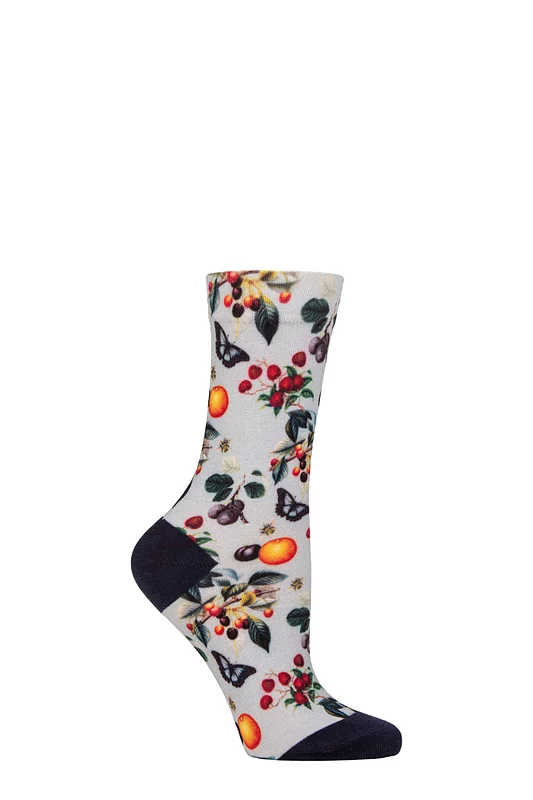 Women's 1 Pair SOCKSHOP RHS Royal Horticultural Society Patterned Socks Light Blue 4-8