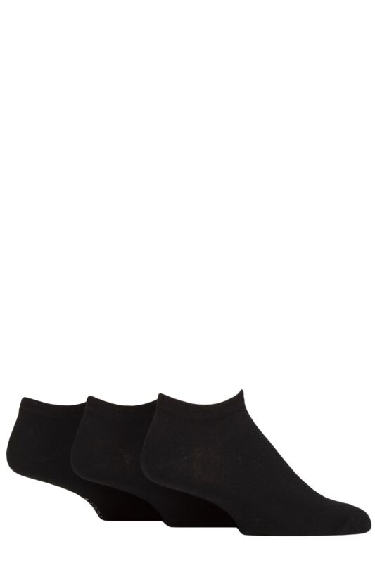 Mens 3 Pair SOCKSHOP Wildfeet Plain Cotton Trainer Socks