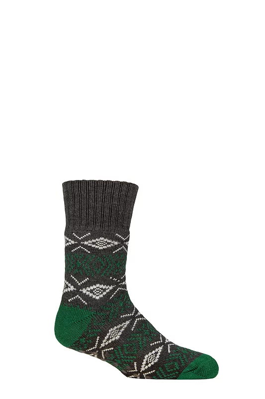 Mens 1 Pair SOCKSHOP Wildfeet Patterned Slipper Socks