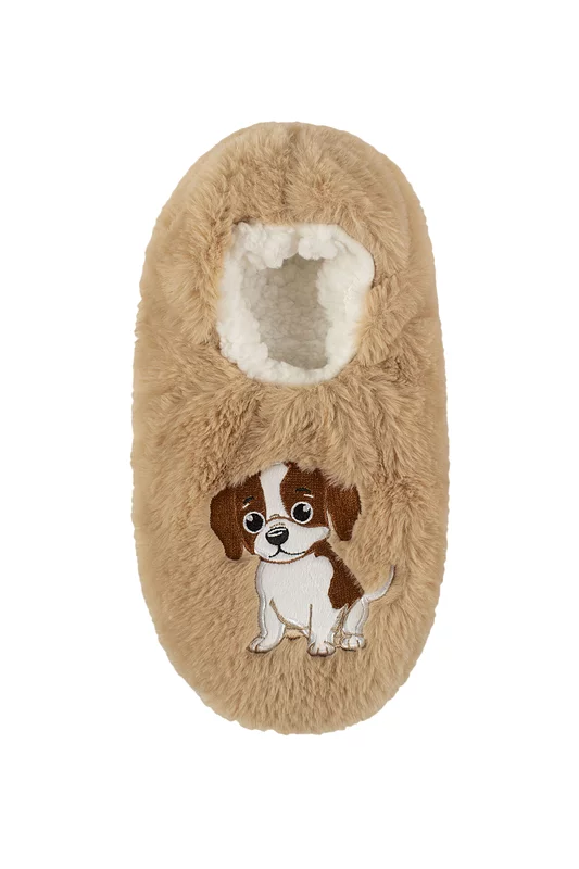 Women's 1 Pair SOCKSHOP Wildfeet Novelty Slippers Puppy 4-8