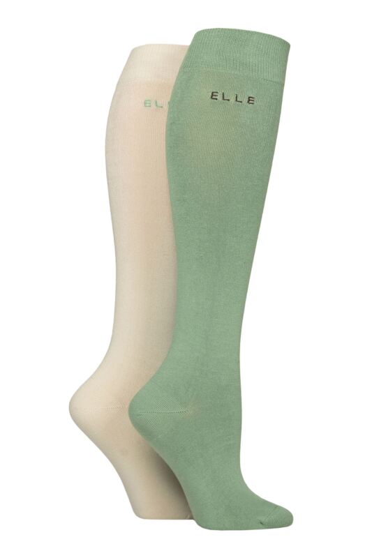 Women's 2 Pair Elle Plain Bamboo Knee Highs