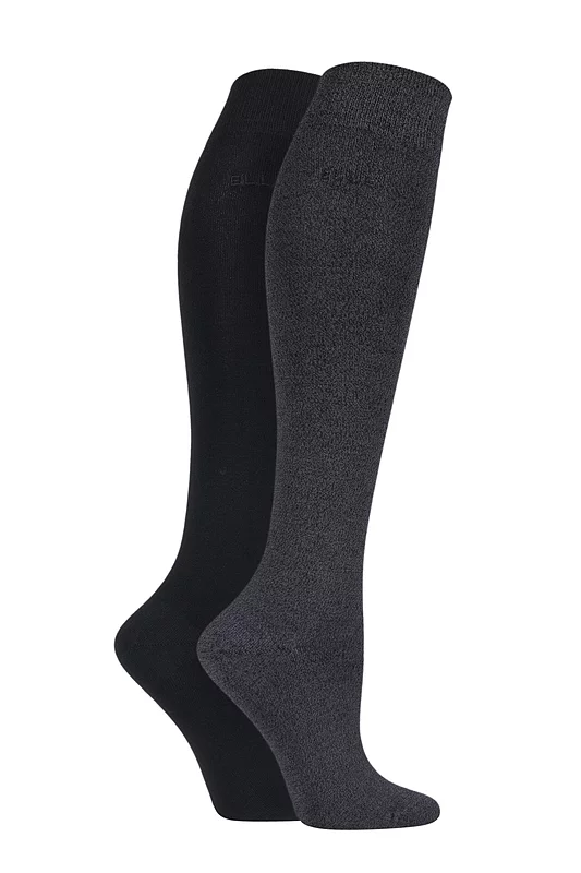 Women's 2 Pair Elle Plain Bamboo Knee Highs