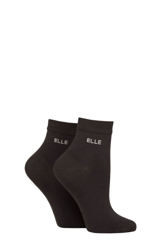 Women's 2 Pair Elle Bamboo Anklet Socks Cocoa 4-8