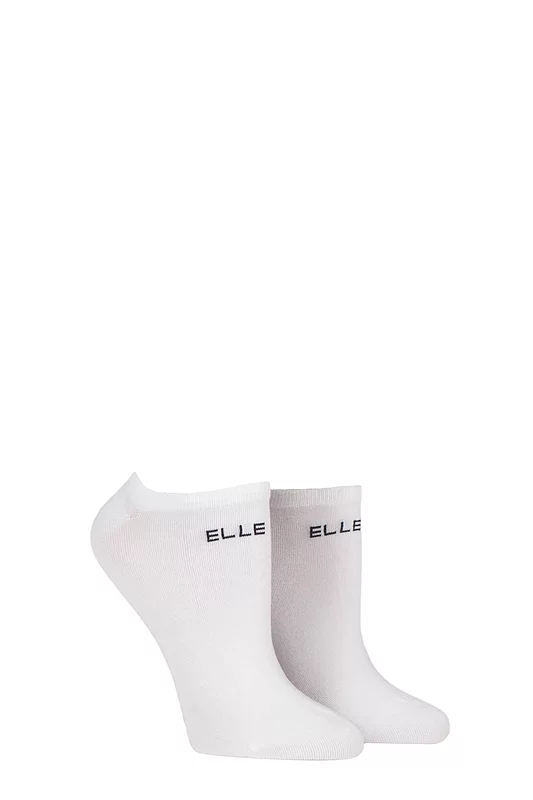 Women's 2 Pair Elle Plain, Patterned and Striped Bamboo No Show Socks