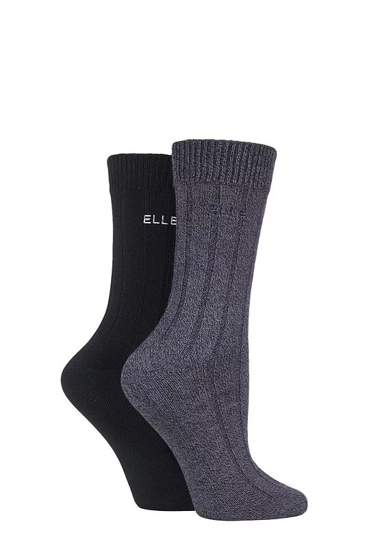 Women's 2 Pair Elle Ribbed Bamboo Boot Socks