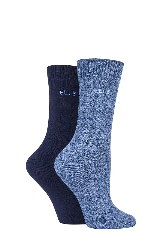 Women's 2 Pair Elle Ribbed Bamboo Boot Socks