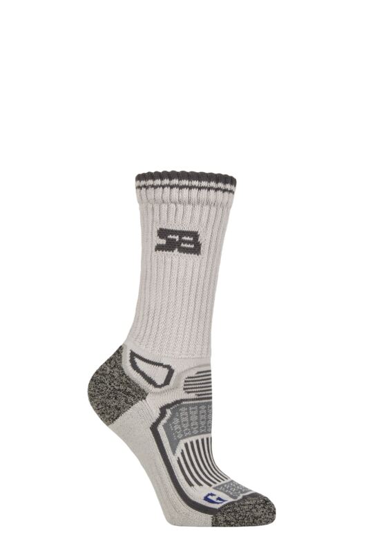 Women's 1 Pair Storm Bloc with BlueGuard Oakvale Cotton Aerobic Hiking Socks Stone / Charcoal 4-8