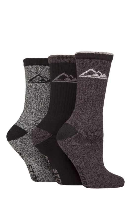 Women's 3 Pair Storm Bloc Cotton Marl Boot Socks Black / Charcoal 4-8