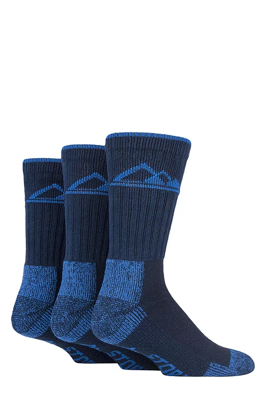 Mens 3 Pair Storm Bloc Luxury Boot Socks Navy / Blue 6-11 Mens