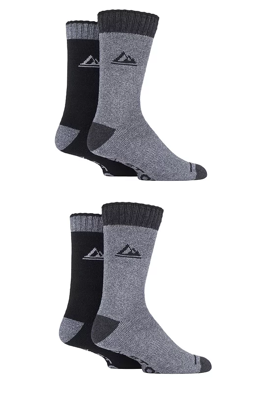 Mens 4 Pair Storm Bloc Performance Boot Socks Black  /  Charcoal  /  Grey 6-11 Mens