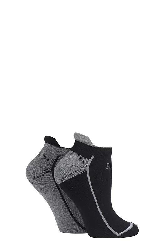 Women's 2 Pair Elle Sports Cotton Cushioned Trainer Socks