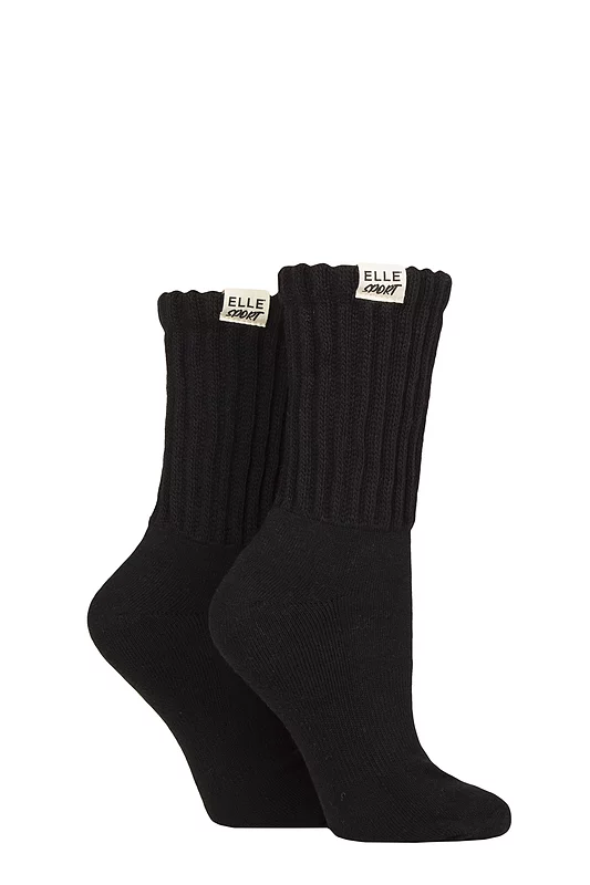 Women's 2 Pair Elle Cotton Slouch Sports Socks