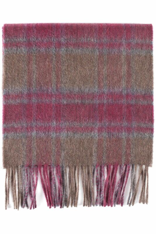 Mens and Women's Great & British Knitwear Made In Scotland Check 100% Cashmere Scarf